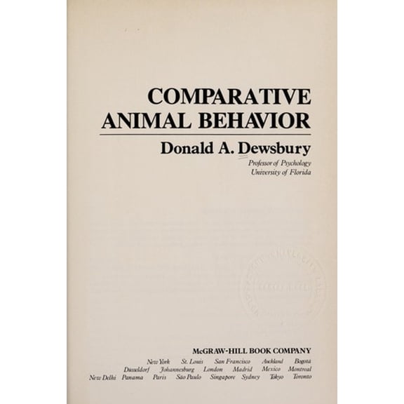 Pre-Owned Comparative Animal Behavior (Hardcover) 0070166730 9780070166738