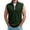 Army Green, variant on Men's Half Zip Stand Collar Sleeveless Vest, Polyester Ribbed Knit Regular Fit Top, Breathable Casual Wear for Men's Daily and Outdoor Occasions