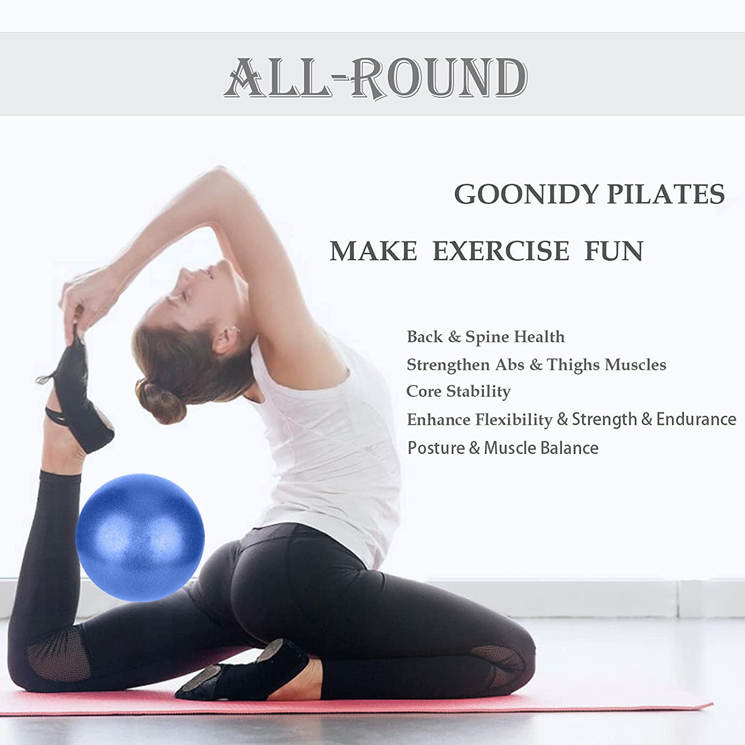 Small Pilates Ball for Therapy Mini Workout Core 9 Inch Small Exercise Mini Bender Pilates, Yoga, Workout, Bender, Core Training and Physical Therapy, Improves Balance