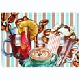 thumbnail image 1 of Metal Light Switch Wall Plate Outlet Cover (Coffee Beans Mocha Tea Marshmallow Treat Stripe Teal Brown - Triple Toggle), 1 of 2