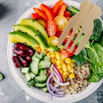 Soimiss Salad Server Salad Hands Wood Brown 1Pack