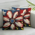thumbnail image 3 of Acheng Colorlife Let Freedom Ring Stars Fireworks Red White Flower Throw Pillow Covers,4th of July Patriotic Independence Memorial Day USA Flag Cushion Case for Sofa Couch Set of 2 18x18in, 3 of 7