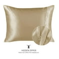 thumbnail image 3 of BLISSFORD Satin Pillowcase with Zipper, for Hair and Skin Care, Feels Soft and Cool Like a Silk Pillowcase, Satin Pillow Cases 2 Pack, Silk Pillow Cover, Champagne - King Size, Set of 2, 3 of 7