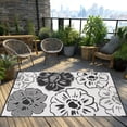 thumbnail image 6 of Kzaei Waterproof Outdoor Rug, 4'x6' Reversible Plastic Camping Area Rugs, Black & White, 6 of 8