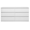 thumbnail image 6 of IVV 6 Drawers Dresser Chests for Bedroom, Wood Wide Moderm Chest of Drawers, Storage Dressers for Bedroom, Living Room, White, 6 of 10