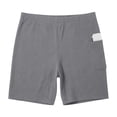 thumbnail image 4 of Shorts Elásticos de Vestir para Mujer, Casuales, de Cintura Alta, para Entrenamiento, Correr y Yoga, con Bolsillos, Gris Oscuro, XL, 4 of 5