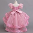 thumbnail image 5 of Girls Princess Dress Casual Puff Short Sleeve Pleated Fashion Sequin Outfits for Birthday Party Wedding Pageant Gown, 5 of 7