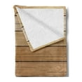 thumbnail image 2 of Flower Soft Flannel Fleece Throw Blanket, Daisy Leafs and Water Droplets Wood Fence Spring Nature Themed Computer Drawing, Cozy Plush for Indoor and Outdoor Use, 60" x 80", Green Brown, by Ambesonne, 2 of 5