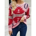 thumbnail image 2 of Liacowi Women Juniors Christmas Sweater Long Sleeve Pullover Retro Jumpers Tops Fall Loose Knitwear for Teen, 2 of 5