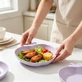 thumbnail image 4 of Yardvibe Wheat Straw Plates, 6.3" Apple-Shape Purple Lightweight Durable Dinner Dishes Plates Set, Fruit Dish, Side Dish Plate, Home Storage Plate, 4 of 9