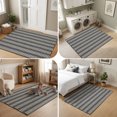thumbnail image 5 of Area Rugs 4'x6'. Black Stripes Retro Carpet Runner Indoor Outdoor Rugs Home Decor Aesthetic, Modern Farmhouse Beige Striped Non Slip Mats Washable Accent Rug for Living Room Bedroom, 5 of 8