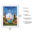 thumbnail image 2 of 1934 World's Fair Chicago - Tour the World at the Fair - Vintage Travel Poster by Weimer Pursell c.1934 - Japanese Unryu Rice Paper Art Print 24 x 32 in, 2 of 4