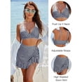 thumbnail image 2 of Women's High Waisted Bikini Sets Tummy Control Swim Skirt Two Piece Swim Suit 2025 Retro Swimsuit, 2 of 6