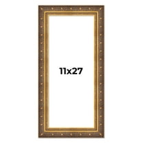 11x27 Frame Vintage Gold Solid Wood Picture Frame | 2.5 Inch Moulding Width | Ornate Bronze Museo