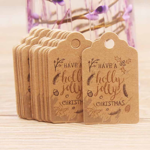 Christmas Decor Hangs Christmas Painted Paper Tags, Christmas Tree Decoration Tags, Tags, Cards Household pendant