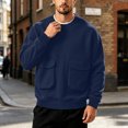 thumbnail image 4 of Horkkom Crewneck Sweatshirt Men Long Sleeve Work Casual Shirts Oversized Loose Sweatshirts with Pockets L, 4 of 7