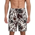 thumbnail image 1 of Balery Cow Skin Pantalones cortos de pijama de punto de algodón para hombre con cinturilla y bolsillos-3X-Large, 1 of 6