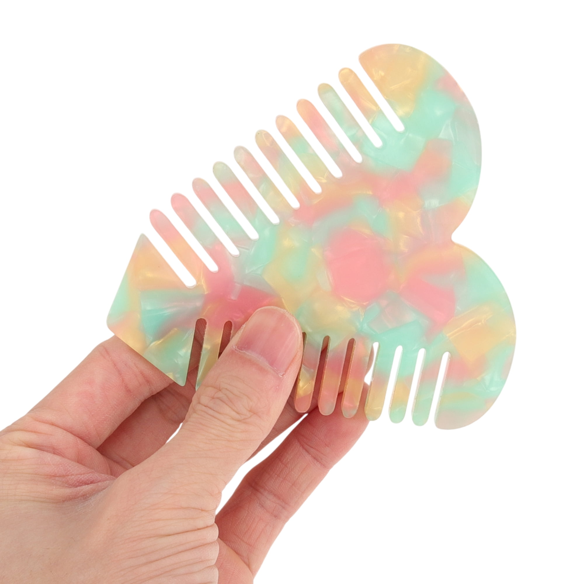 Unique Bargains 1 Pc Heart Shaped Hair Comb for Effortless Hair Care Styling Green