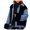 Blue, variant on Vedolay Tops for Women Casual Women's Jean Jacket Oversized Casual Distresse Mid Long Denim Jacket,Blue XL