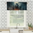 thumbnail image 3 of Fantasy Wolf Curtain Valances for Kitchen Windows Wild Animal Themed Wolves Rod Pocket Valances for Bedroom Living Room Dining Room 54 by 18 in, 1 Panel, 3 of 6