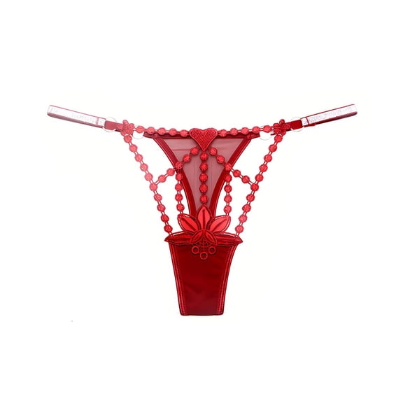 uublik Womens Thongs Wine Hollow Out No Show Low Waisted Seamless Ladies Panties