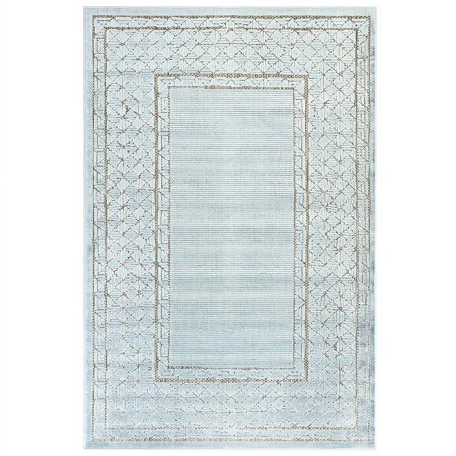 Trans-Ocean Importe RTOR8704004 Liora Manne Rialto Frontière Tapis Intérieur & Extérieur&44; Aqua - 23 Po x 7 Pi 6 Po.