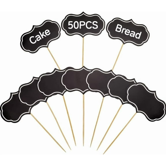 1 Set Paper Chalkboard Cake Toppers Cake Insert Cards for Cake Decoration Beige 90x60x0.3mm