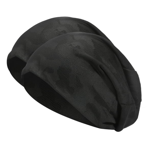 Uxcell Cooling Skull Cap, Helmet Liner Sweat Wicking Cap Stretchy Breathable Cycling Running Hat Sports Caps for Men Women Camo Black
