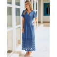 thumbnail image 4 of Vestido largo Simplee Apparel Summer Boho Blue para mujer, 4 of 7