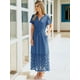 thumbnail image 4 of Vestido largo sencillo para mujer, estilo bohemio de verano, con bolsillos, color azul, talla L, 4 of 7