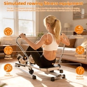 Home Rowing Machine,Hydraulic Rower with LCD Monitor,Adjustable Resistance up to 110LBS & Large Cushioned Seat