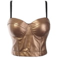 thumbnail image 2 of Top corto de mujer Baoblaze correa de espagueti Camisole cuero cuello en V oro 75x22CM 38 a 85C, 2 of 3