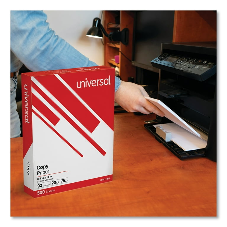 Universal Copy Paper 8.5 x 11 Letter Size, 92 Bright, 20 lb, White, 500  Sheets/Ream, 10 Reams/Case