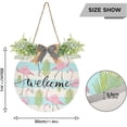 thumbnail image 3 of Flamingo Welcome Sign Farmhouse Front Porch Door Hanging Welcome Wreath for Holiday Wall Home 12 X 12 in Home Decor, 3 of 7