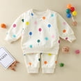 thumbnail image 2 of Gerichy Toddler Baby Boy Clothes Fall Winter Outfit, Toddler Kids Baby Girls Boys Sports Wear Colorful Balloons Sweatshirt Tops + Pants 2PCS Tracksuit Outfits Clothes Set, 2 of 7