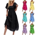 thumbnail image 1 of Gspmoly Robe pour Femmes, Robe à Épaules Dénudées à Manches Courtes Plissée à Taille Haute pour Femmes, Robes de Mariage pour Femmes jusqu'à 60 % de Rabais, 1 of 9