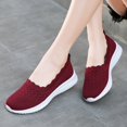 thumbnail image 4 of NKOOGH Chaussures Plates pour Femmes Chaussures Plates de Loisirs Chaussures de Voyage à Enfiler Semelle Souple Chaussures Confortables Chaussures en Cuir de Mode Sport Respirantes Coussinets Rouges, 4 of 6
