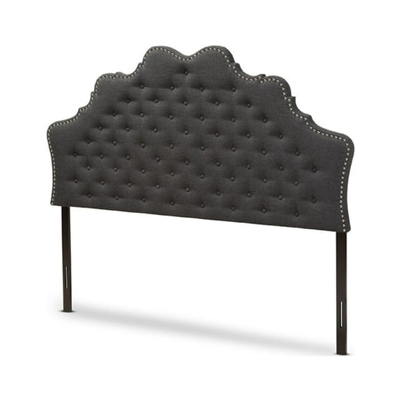 Baxton Studio Hilda Modern and Contemporary Dark Grey Fabric Queen Size Headboard,Wholesale Interiors