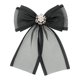 thumbnail image 1 of INSPIRE CHIC Broche de mujer Clip Malla Flor Perlas Rhinestone Color Sólido Lazo Negro, 1 of 5