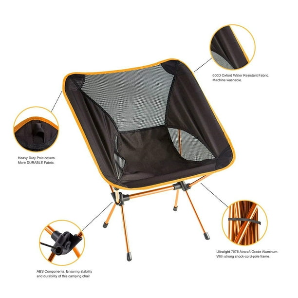 Taiwo Folding Camping Chair Ultralight Chairs, Moon Leisure Chair, Camping Chairs For Travel, Picnic, Beach, Fishing
