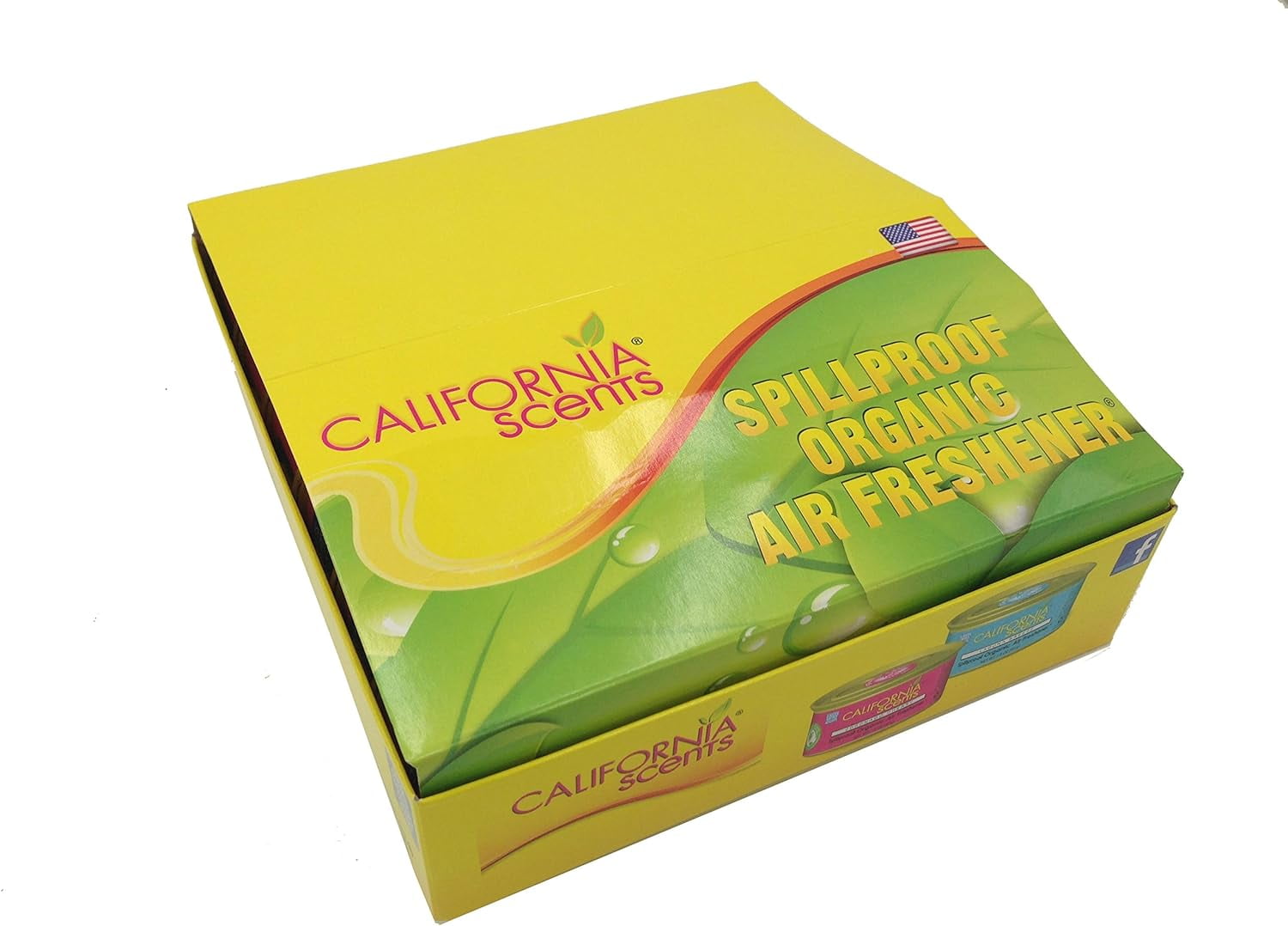 California Scents Spillproof Organic Air Freshener, Fragrance for Home Office Car, 1.5 Ounce Canister - Pack of 18 (Coronado Cherry)