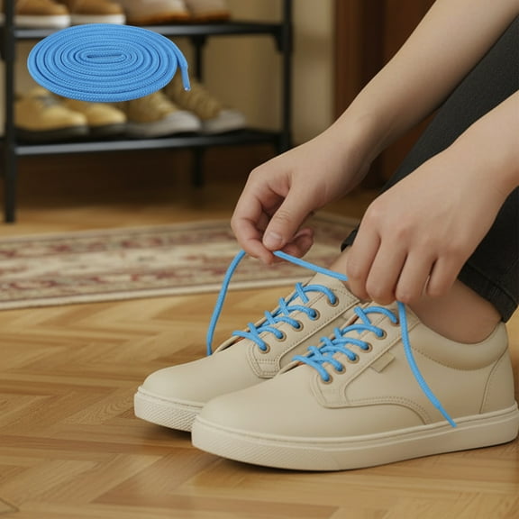 ddioayh Round Shoelaces 5mm Width Polyester for Sneakers Boots Skateboard Shoes | Colorful Options (Red,Orange,Yellow,Mint Green,Blue,Pink) | Durable Sporty & Outdoor Use