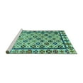 thumbnail image 2 of Ahgly Company Machine Washable Indoor Square Abstract Turquoise Blue Modern Area Rugs, 6' Square, 2 of 4