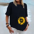 thumbnail image 1 of Ensembles pour Femmes Liquidation Tendance Été Décontracté Manches Courtes Col Rond Blouse Imprimée T-Shirt Marine m, 1 of 4