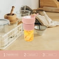 thumbnail image 5 of LIOOBO Portable Electric Juicer Cup Pink Rechargeable Fresh Juice Mixer for Kitchen, 5 of 5