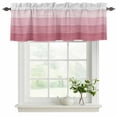 thumbnail image 2 of Pink Ombre Valances for Windows, Decorative Rod Pocket Window Valance Curtains, Farmhouse Vintage Wooden Striped Short Curtain Drapes for Kitchen/Bathroom/Living Room, 2 Panels, 60" W x 18" L, 2 of 8