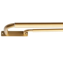 Meriville Double Wrap Around Blackout Curtain Rod Set - 1-inch Diameter Front Rod and 5/8-inch Diameter Back Rod, 28 - 48 Inch Adjustable, Royal Gold Finish