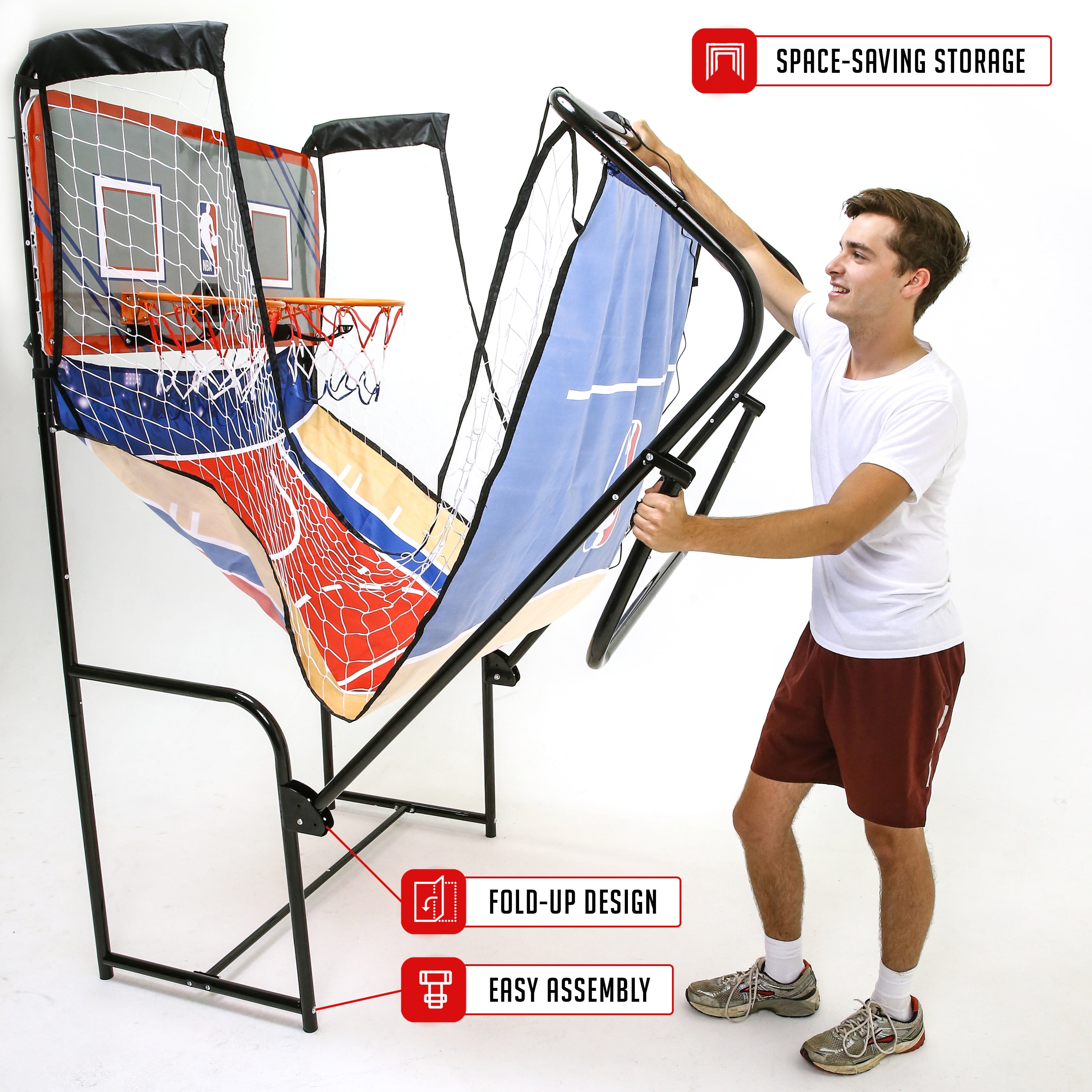 CHYY Foldable Basketball Game Stand, 2 Player Shooting Basketball Hoops for  Interaction Play Match, Home Indoor Professional Arcade Games :  : Toys & Games