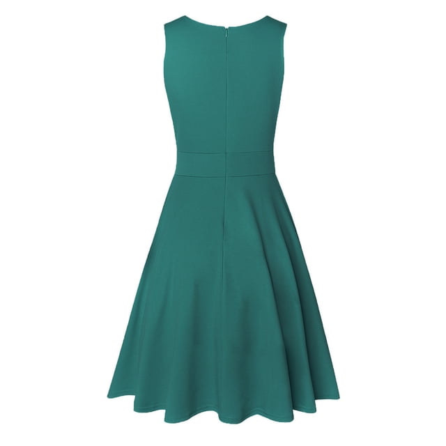 Guardurnaity Vestido corto plisado, vestido veraniego de cintura alta, playa, vacaciones, escuela, graduación, fiesta, noche, verano, ropa femenina, Vestidos Verde M Guardurnaity AP010963-17