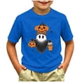 thumbnail image 2 of Girl Halloween Etiquette Bow Flower T Shirt Girls Halloween Spooky Season Fall Clothes Athletic Shirts for Girls, 2 of 5
